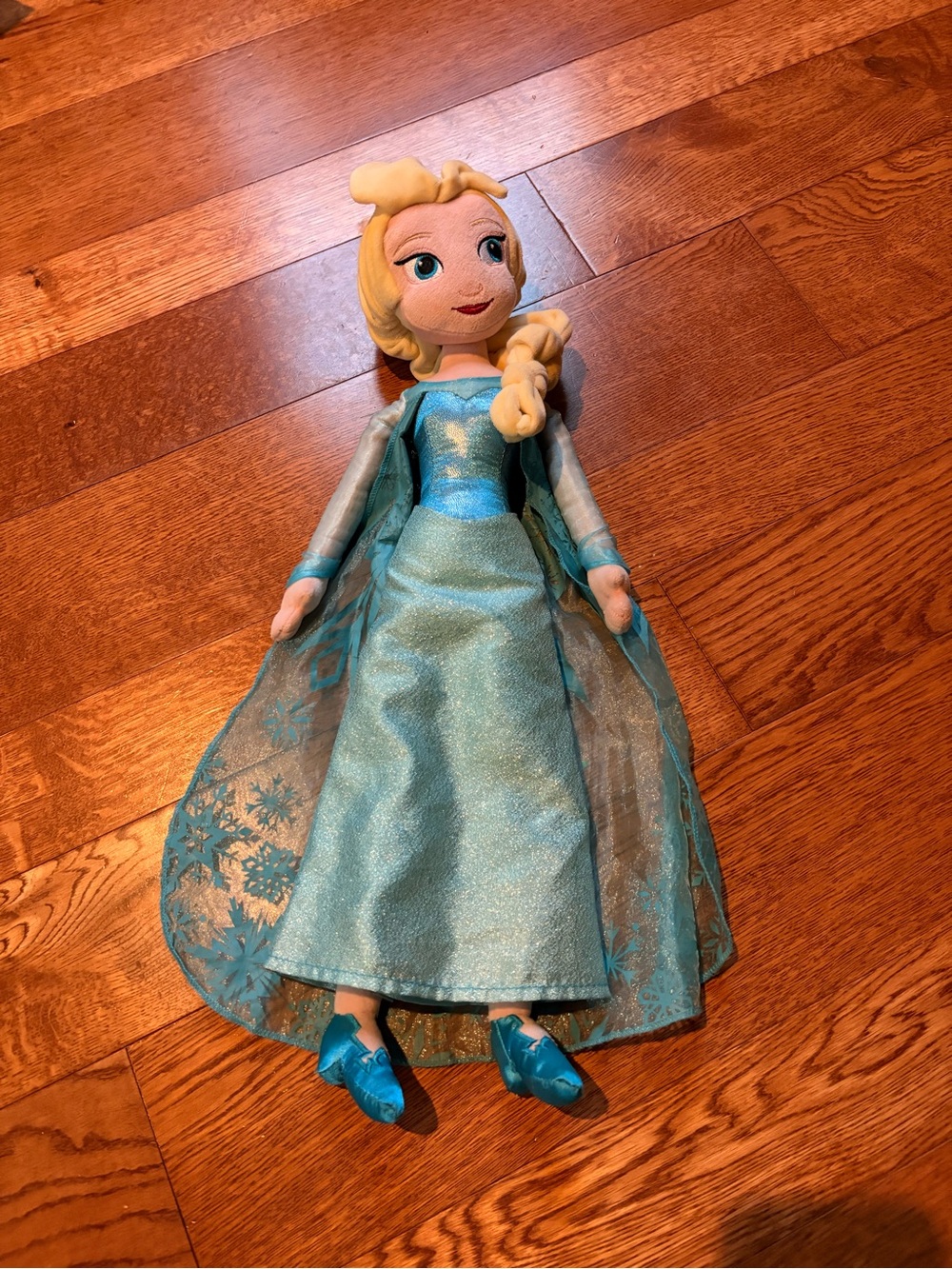 Disney Elsa Teal Blue Sparkle Gown Plush Doll